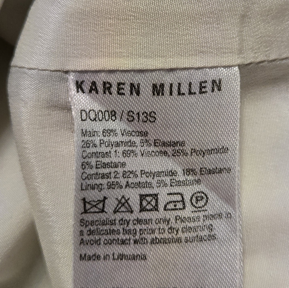 Karen Millen black-white stylized shift dress Sz 6 EU38 - Picture 9 of 10
